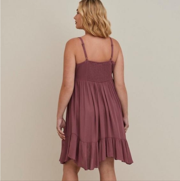 Torrid Mauve Pink Hanky Hem Dress Sz 3 - Picture 5 of 5